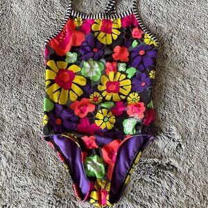 Girls Dolfin Uglies Flower Pattern Swimsuit